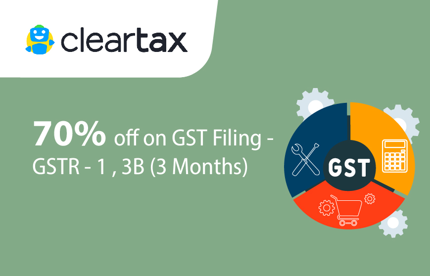 Cleartax –  70% off on GST, GSTR – 1 , 3B (3 Months)