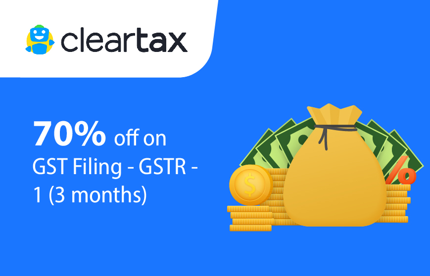 Cleartax –  70% off on GST Filing – GSTR – 1 (3 months)